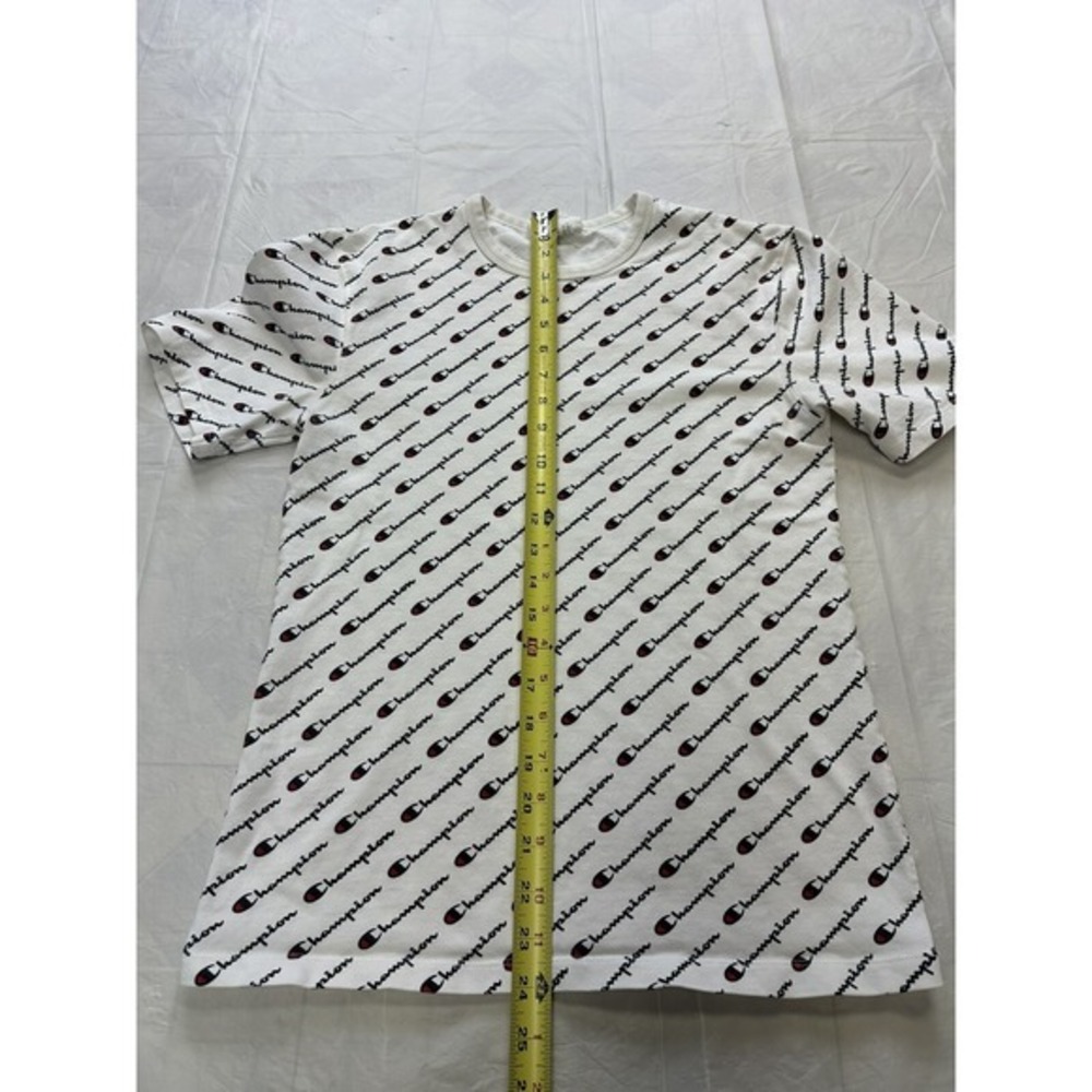 Champion Heritage‎ Men's T-Shirt Size Small, White All Over Logo Print - Picture 3 of 5